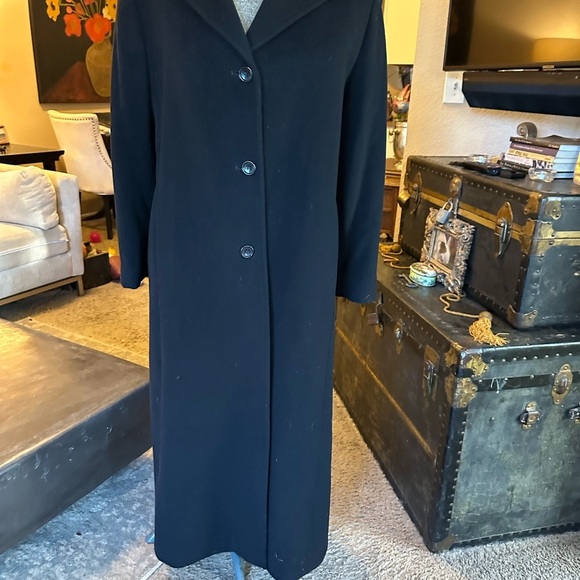 Black Cashmere & lambswool full length coat - Picture 9 of 9